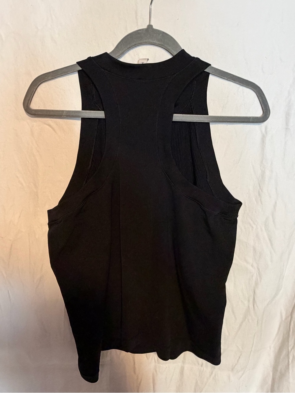 Athleta Black Ribbed Razor Back Tank Top - Picture 4 of 6